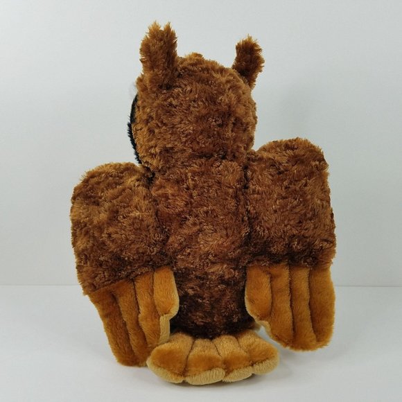 Wild Republic Great Horned Owl Plush Brown Bird Realistic 12" Stuffed Animal Toy - Picture 5 of 10
